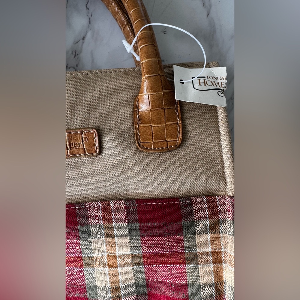 NWT Longaberger Orchard Park Plaid Mini Tote Bag - Picture 13 of 14